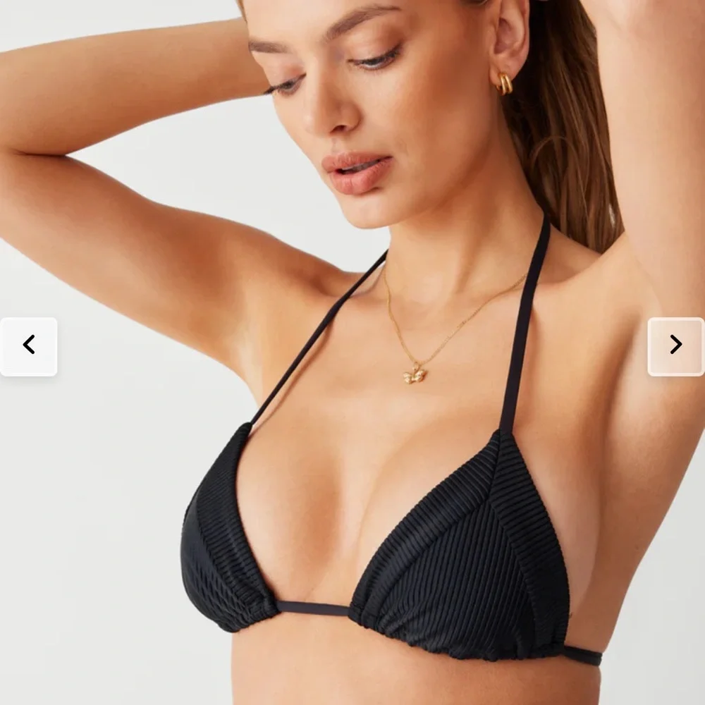Frankie's Bikinis Sky ribbed Triangle top